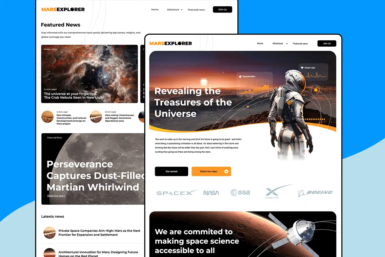 website example mars mars website design