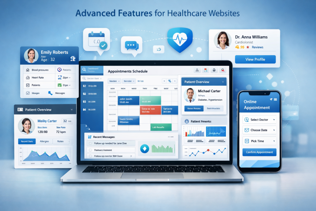 Advanced healthcare interfaces and medical website design.