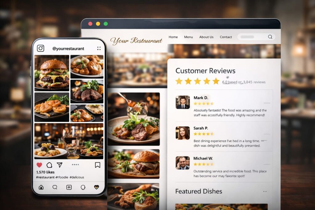 Social media integration for food and restaurants